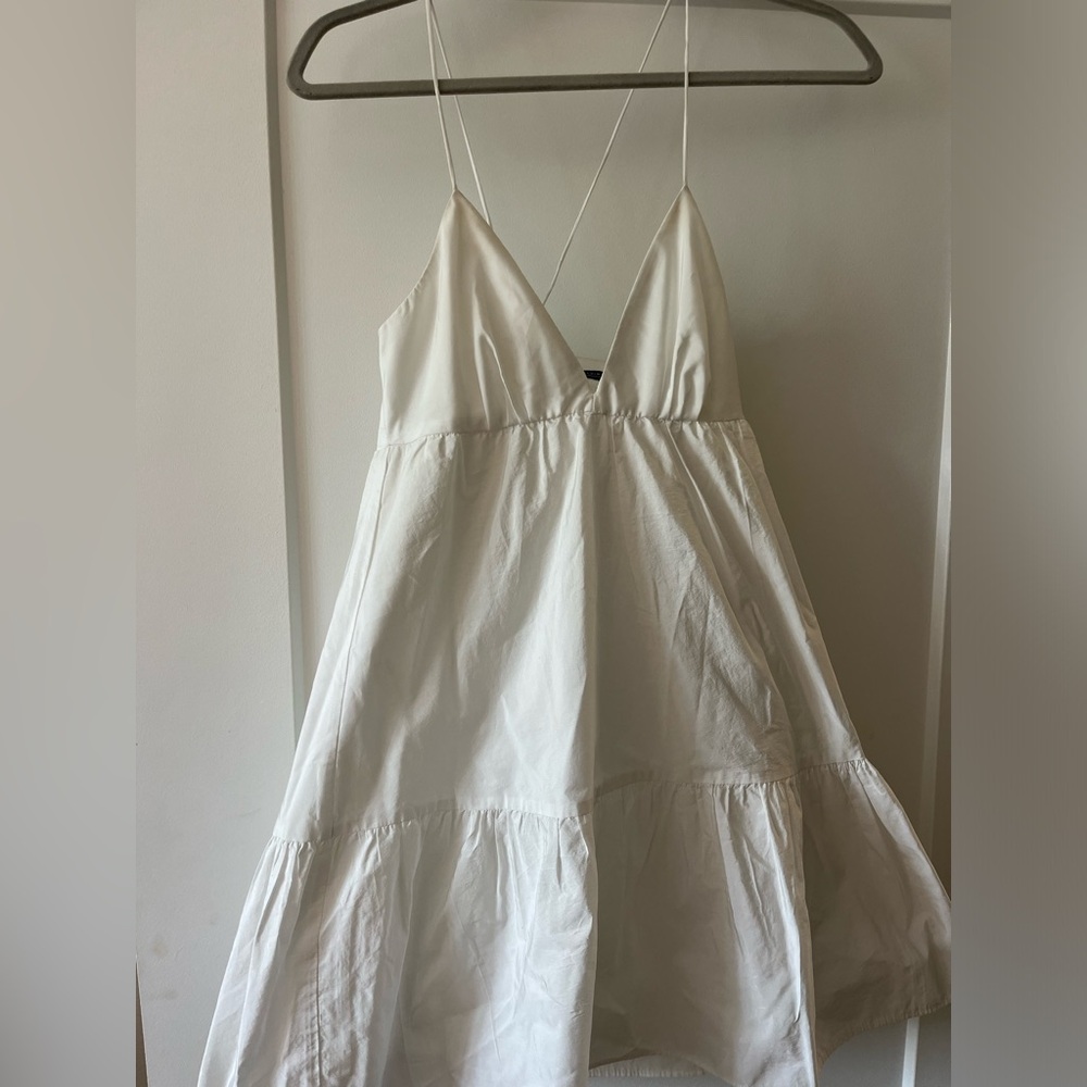 White Zara dress- open in the back with cross ties